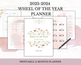2024 Wheel of the Year Printable Planner | Wiccan | Sabbat Celebration | Book of Shadows | Samhain | Mabon | Grimoire | Witchcraft | Witch