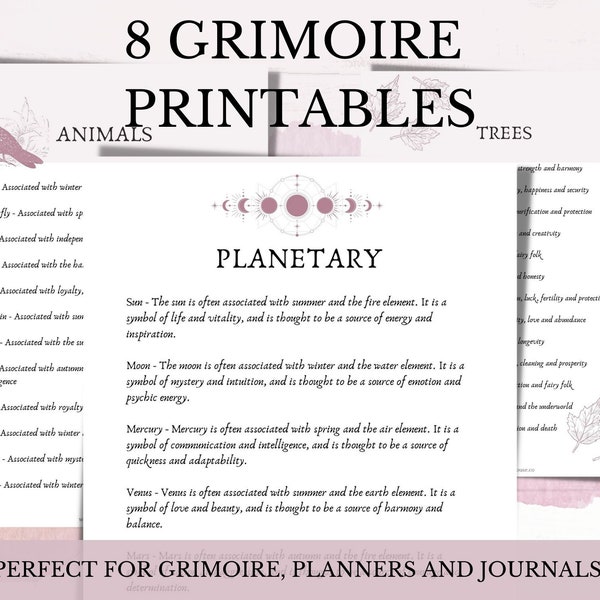 Grimoire Pages | Daily Planners | Alchemy | Wiccan | Sabbat | Book of Shadows | Astrology | Wheel of the Year | Mabon | Samhain | Ostara