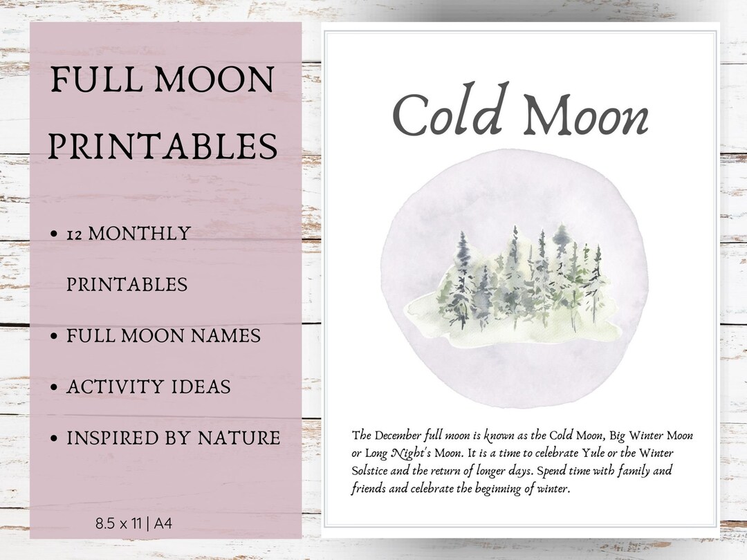 Full Moon Printables | Pagan Planner Pages (PDF & JPEG) - Etsy