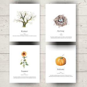 Four Seasons Printable | Wheel of Year | Autumn | Wiccan | Word Art | PDF | Witch | Printable | Mabon | Samhain | Yule | Litha | Imbolc