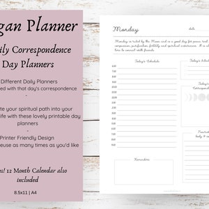 Planetary 7 Daily Planners | Alchemy | Wiccan | Sabbat | Book of Shadows | Astrology | Wheel of the Year | Mabon | Samhain | LItha
