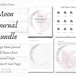 Moon Journal | Moon Phase Chart | Wheel of Year | Calendar | Pagan Planner | Astrology |Wicca | Witchcraft | Full Moon | Grimoire