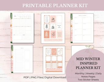 Mid Winter Printable Planner Kit