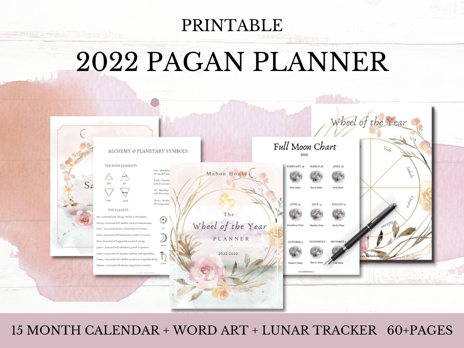 2022 pagan planner printable planner pagan wiccan etsy