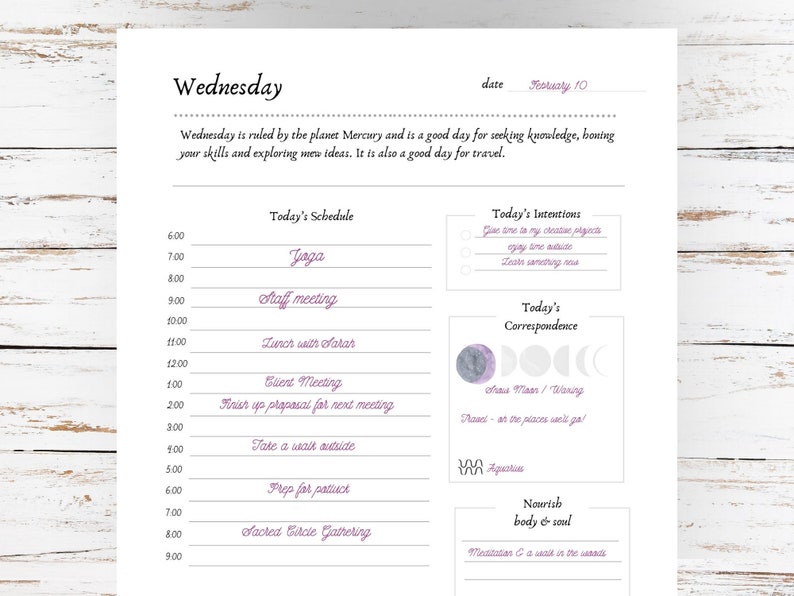 Planetary 7 Daily Planners Alchemy Wiccan Sabbat Book of Shadows ...