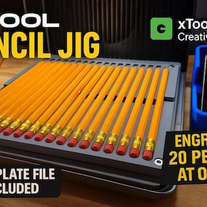 3D Printed Pencil Engraving Jig for XTool F1 Ultra: Holds 20 Pencils