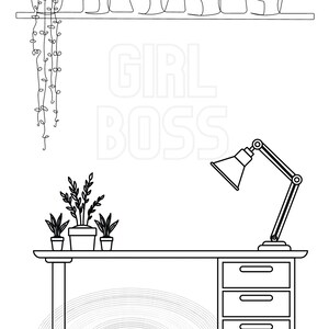 Girl boss, digital prints, digital coloring sheets, girl power, digital download, boss lady, wall art
