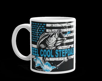 Reel Cool Step Dad Glossy Mug