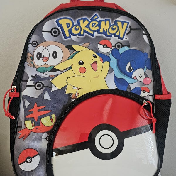 16" Backpack - Pokemon with Pokeball Pocket