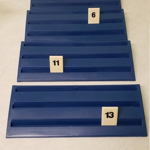 1997 Rummikub Game Replacement Blue Tile Holder Racks (4)