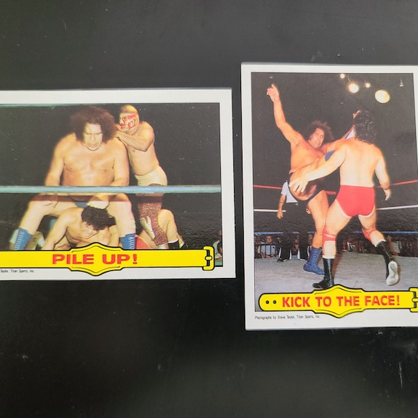 Lot of Two (2) 1985 Topps WWF Andre the Giant Cards