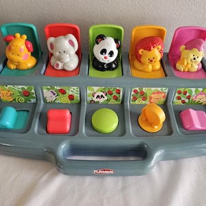 1995 Playskool Busy Poppin Pals Pop Up Toy Jungle Animals