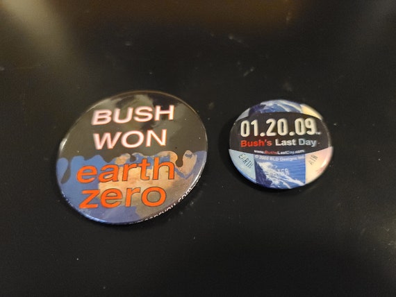 Lot of (2) Anti George W. Bush Pinbacks - image 1