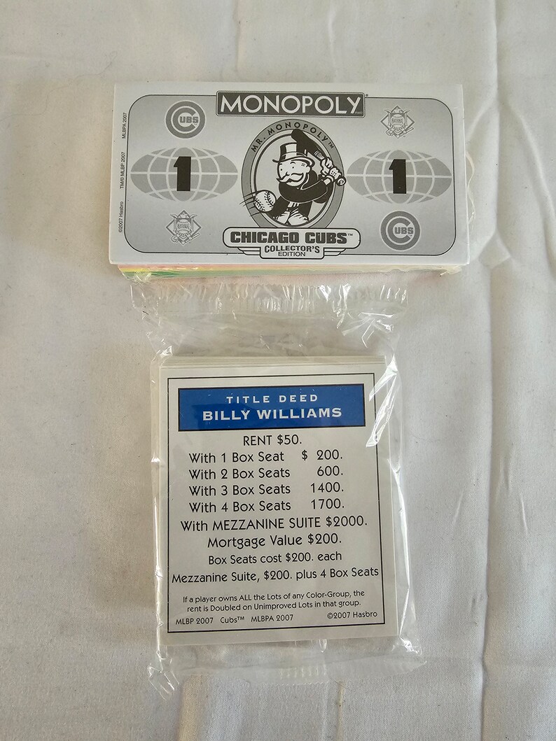 Monopoly Chicago Cubs Board Game Replacement Money and Etsy Australia