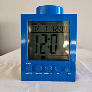 Lego Blue Brick Digital Alarm Clock
