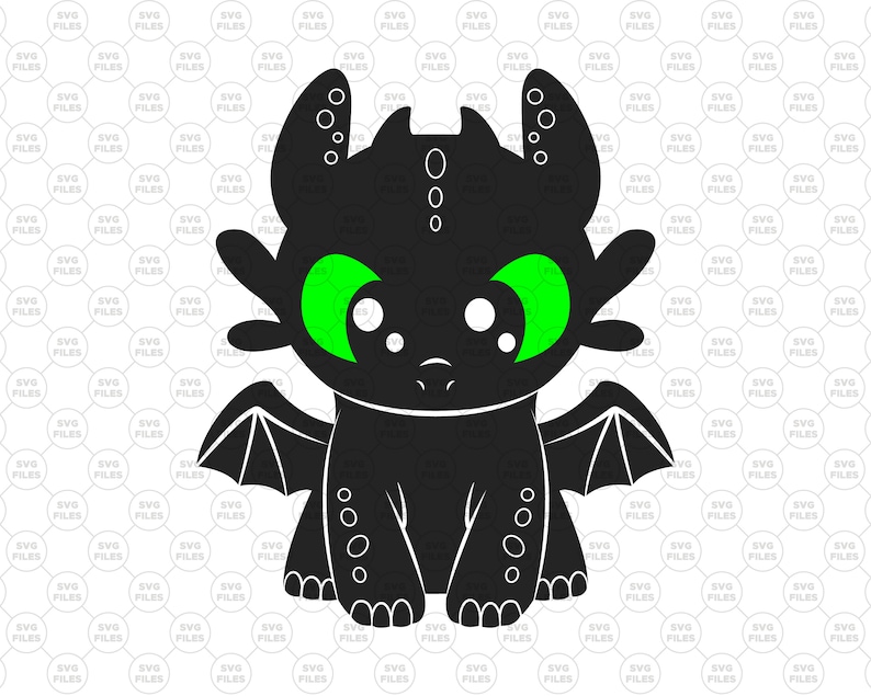 Download Toothless Svg vector Clipart Baby Dragon for Cameo | Etsy