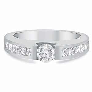 1.24 ct G SI1 Natural Diamond Solitaire Round Engagement Ring 14K White Gold