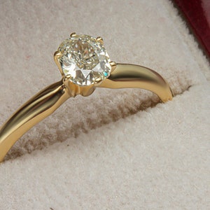 0.45 Carat Fancy Diamond Solitaire Engagement Ring 18K Yellow Gold