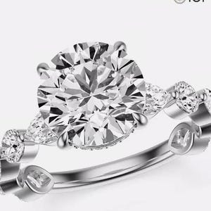 IGI Certified 3.13 CT- Round Cut E VVS2 Lab Grown Diamond Ring 14k White Gold, 18k White Gold and Platinum
