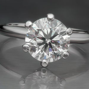 2.01 Carat Solitaire Diamond Engagement Ring for Women in Platinum 950 Certified