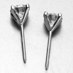 1 Carat Classic 14k Solid White Gold Lab Created Diamond Studs Certified Authentic D VS2  Diamonds | Round Solitaire | Bridal Earring