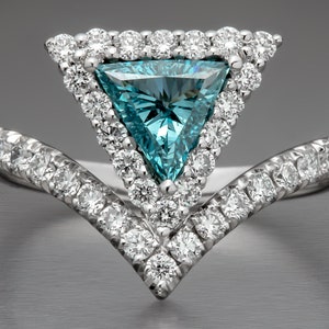 1.41 Karaat Fancy Diamond Engagement Ring voor vrouwen in wit goud 14K Gecertificeerd