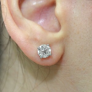 2 Carat Diamond Studs set Lab Created Certified Authentic 14k Solid White Gold D VS2