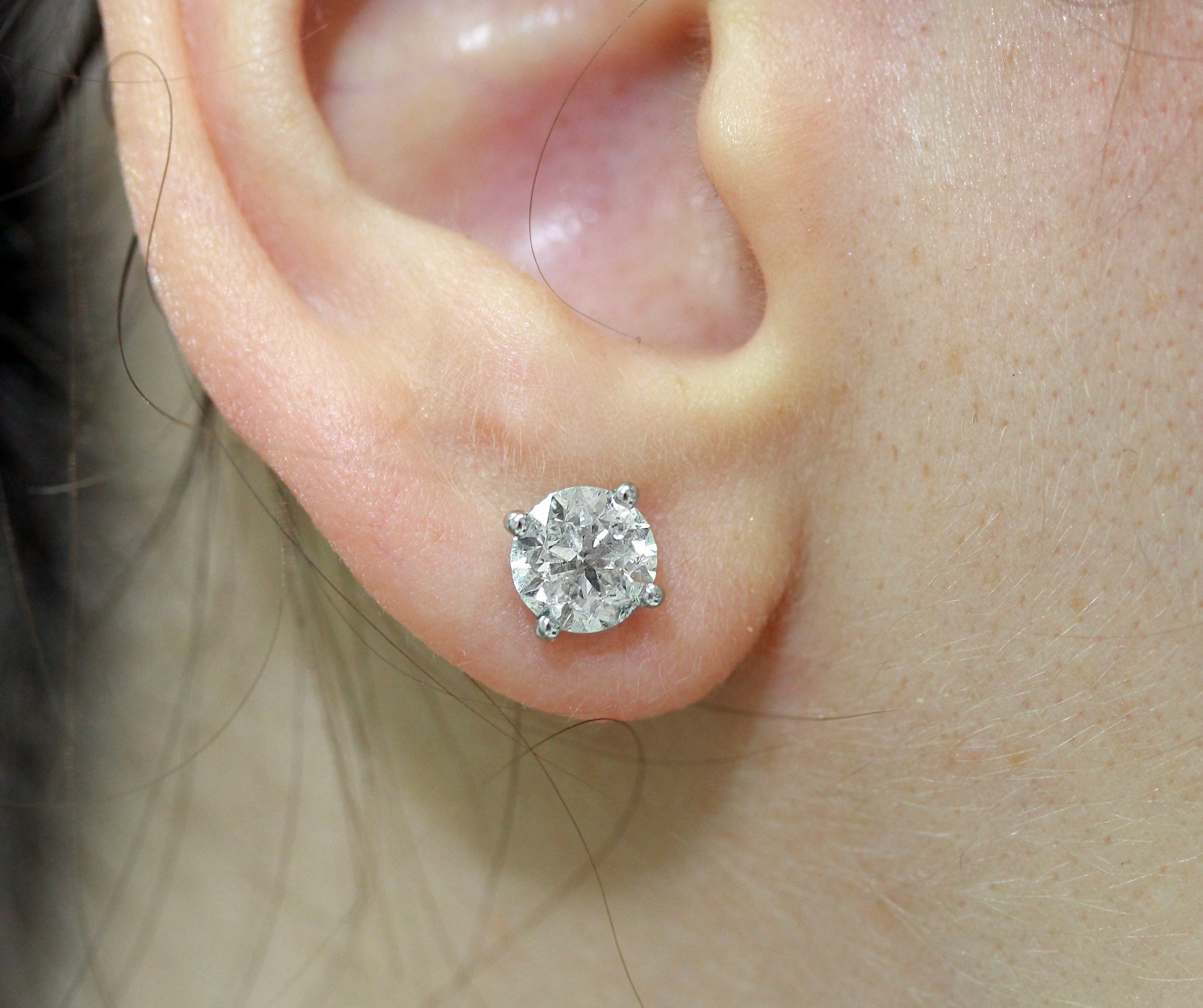 2 Carat Diamond Studs Set Lab Created Certified Authentic 14k Solid