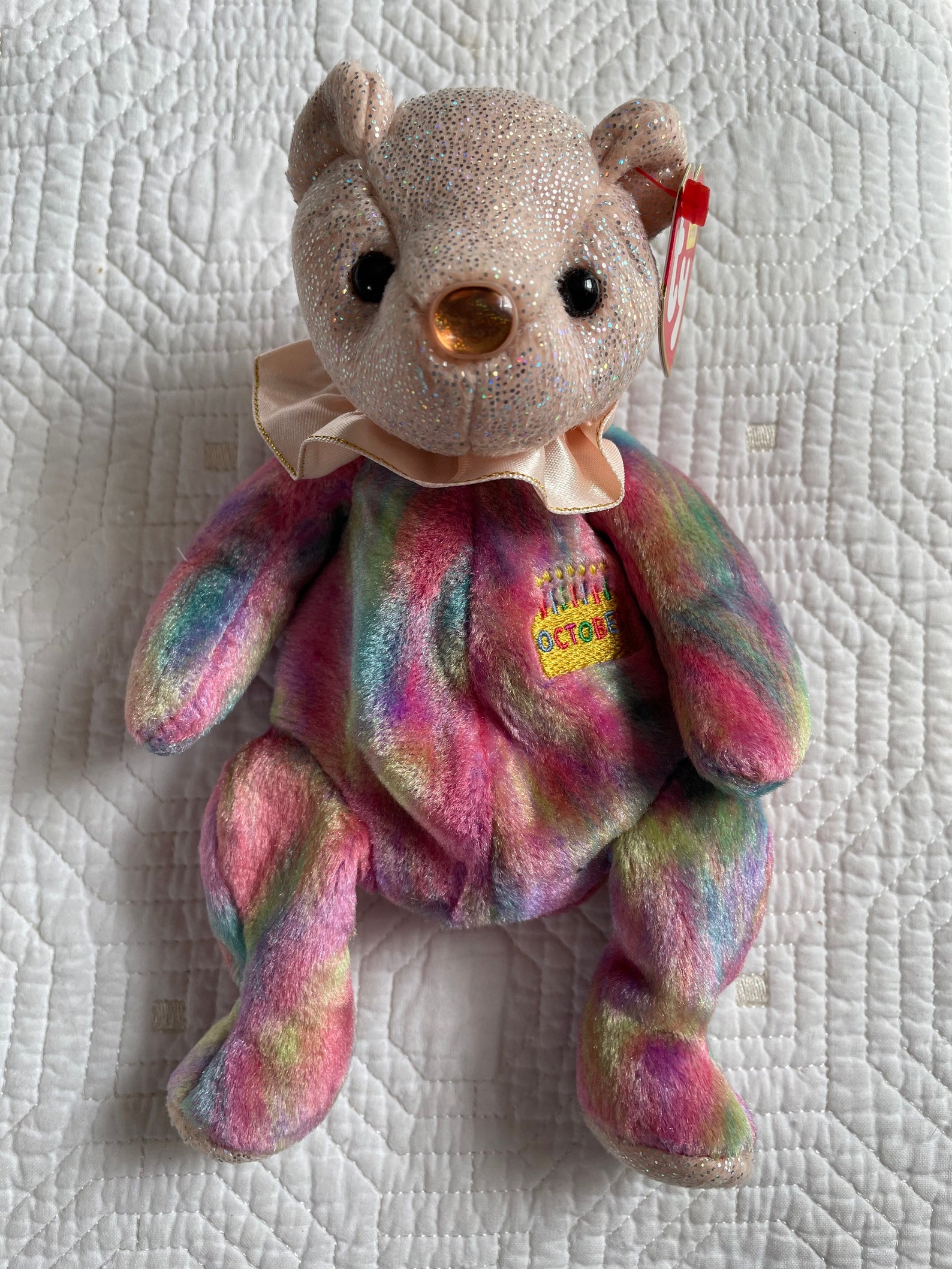 Ty Original Rainbow Tie Dye Birthday Month Birthstone Bear | Etsy