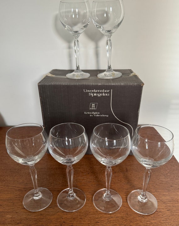 Vintage Spiegelau Crystal Wine Glasses: Faceted Stem, German Stemware - Etsy
