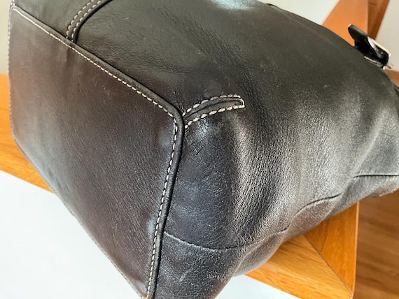 Coach Vintage Hamptons Black Leather Hobo Tote (D043-9572) Bag