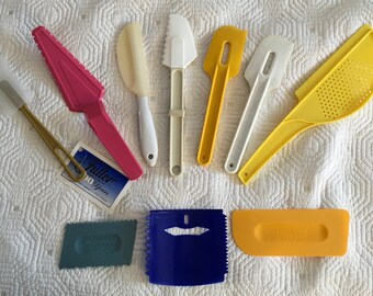 Tupperware Vintage Spreader Scraper Spatula Pie Cake Server or Wilton Scraper or Fuller Brush Spatula or Rubbermaid Pot Strainer