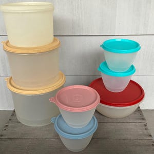Tupperware Vintage Nesting Canister #265  #264 #263 or #148 Refrigerator Bowls or 6 Cup Mixing Bowl Cranberry Seal
