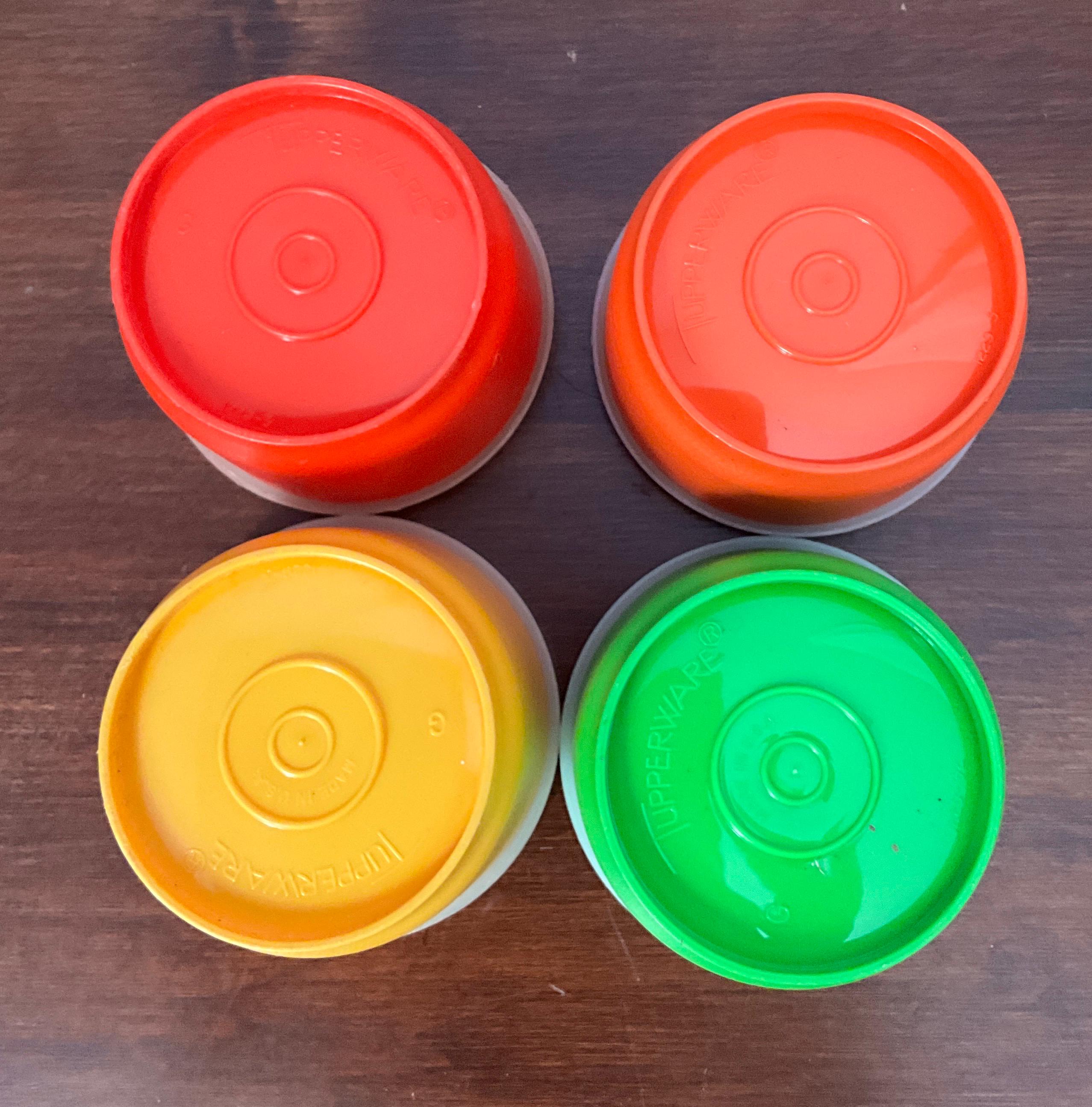 Tupperware Color Code Vintage Tupperware Primary Color Snack Cups or Blue Acrylic Bowl or ...