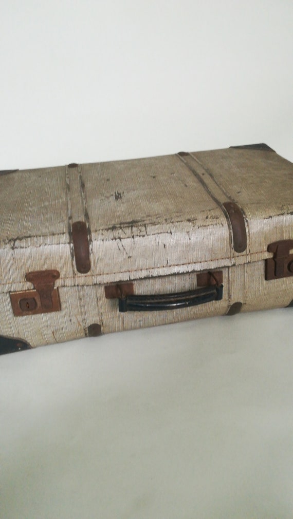 white vintage suitcase