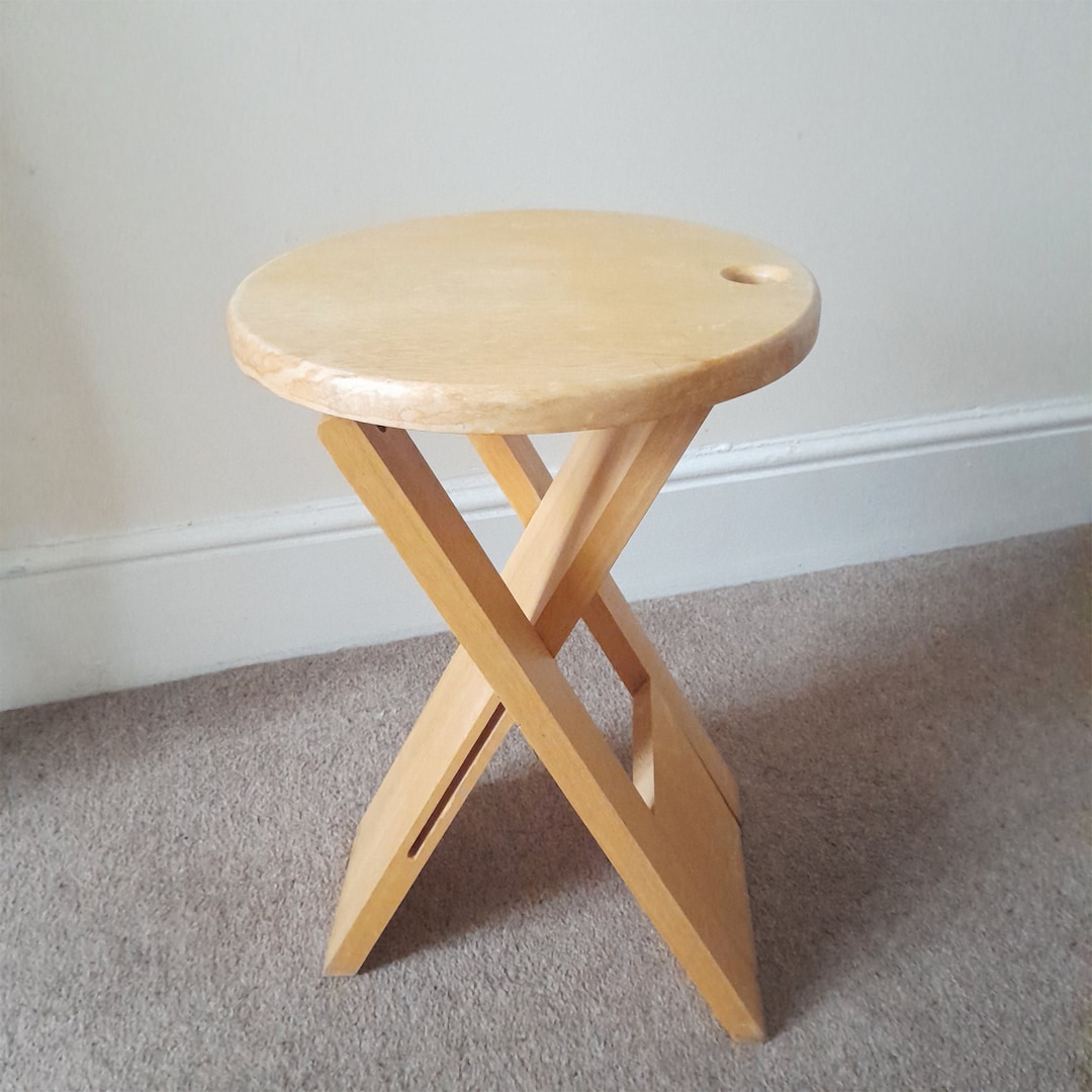 80's Vintage Beech Wood Folding Stool - Adrian Reed Suzy Stool - Etsy
