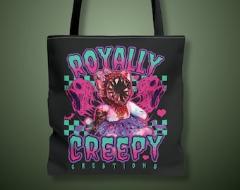 RCC Berry Cat Tote Bag, funny tote bags, fairy grunge, emo gifts, goth bag, creepy gifts, horror gift, alt clothing, punk style, goth gifts