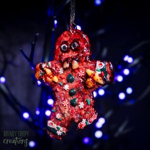 Gingerdead Creep Ornament #208- creepy doll, haunted dolls, creepy cute, oddities, horror decor,scary doll,ooak doll,gothic doll,creepy af