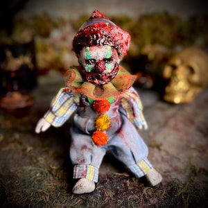 Gumball Creepie #173- creepy clowns, creepy doll, creepy cute, oddities, horror decor, scary doll, ooak doll, killer clown doll, creepy af