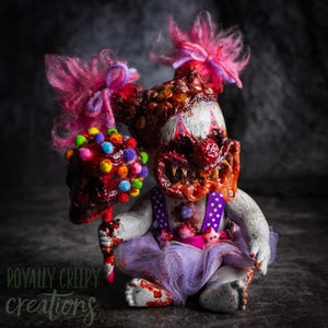 Berry-Crunch Creepy Clown Baby- creepy clowns,creepy doll,creepy cute,oddities,horror decor,scary doll,ooak doll,killer clown doll,creepy af