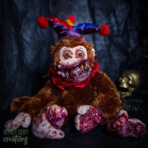 George- Creepy Plush Monkey, creepy oddities, horror dolls, macabre gift, zombie animal, creepy toy,gothic toys,weird plushies,scary gift