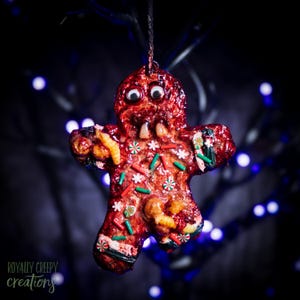 Gingerdead Creep Ornament #205- creepy doll, haunted dolls, creepy cute, oddities, horror decor,scary doll,ooak doll,gothic doll,creepy af