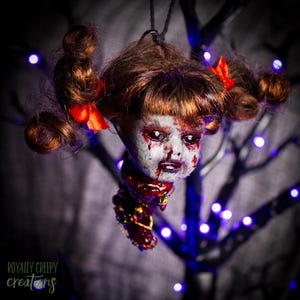 Creep Head Ornament #235- creepy doll, haunted dolls, creepy cute, oddities, horror decor,scary doll,ooak doll,gothic doll,creepy af