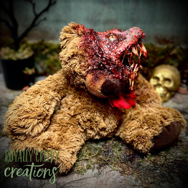 Schroeder- horror weird plush, creepy af,creepy bear doll,creepycute plush,weird stuff,ooak creepy doll, creepy doll,scary doll,macabre