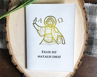 Latin Birthday Card, blank interior, 5x7