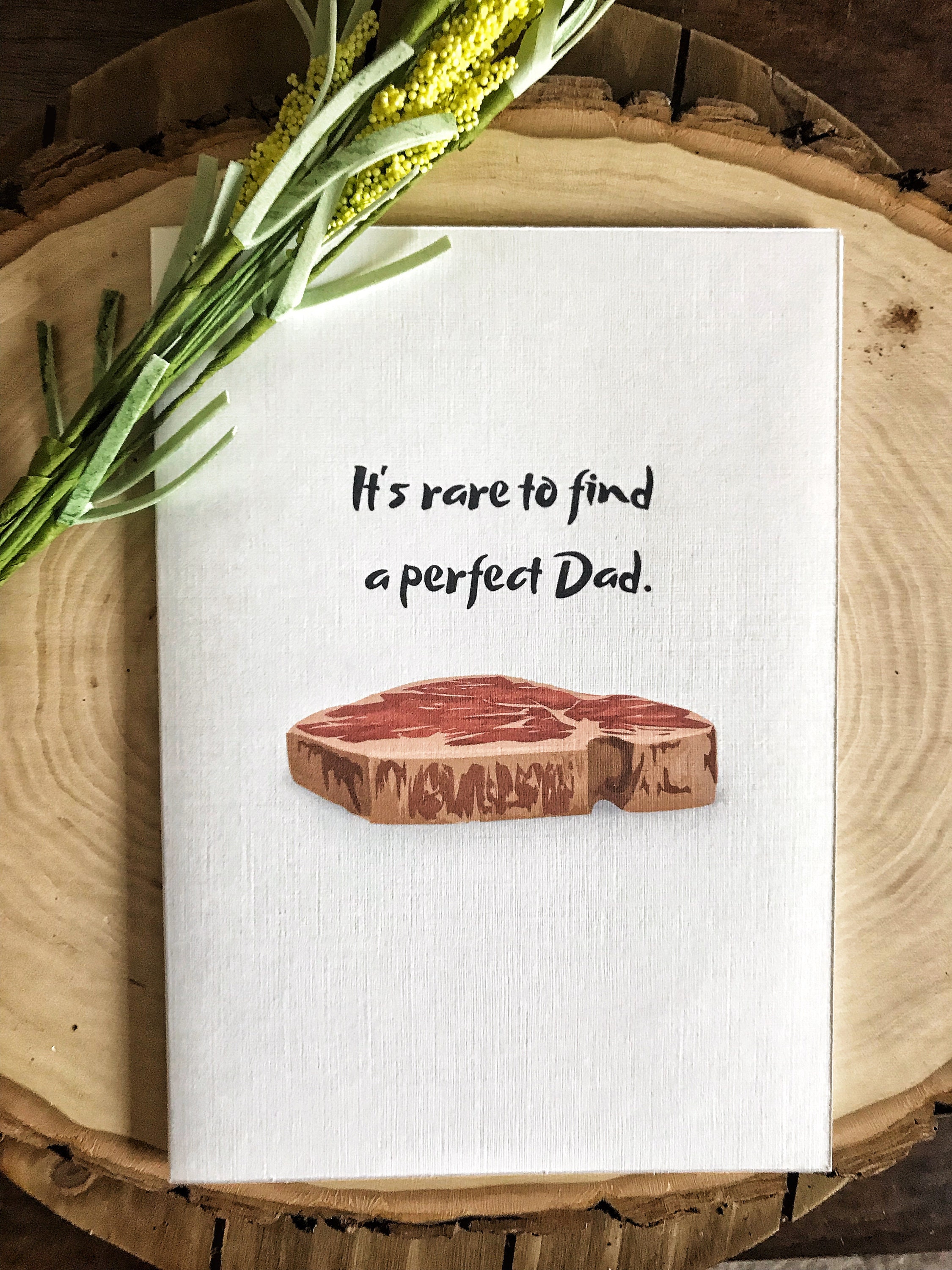 Fathers Day Card Rare Meat - Etsy