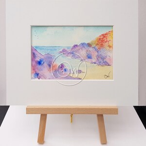 Original watercolour landscape painting in mount. &#39;Cadgwith Cove&#39;