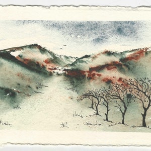 Original watercolour abstract landscape painting
