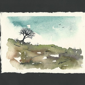 Original watercolour abstract landscape painting