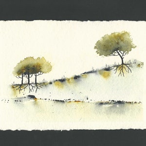 Original watercolour abstract landscape painting